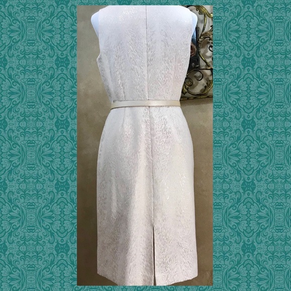 TAHARI Lined Midi Sleeveless Dress w/ Belt EUC sz6 - Picture 2 of 7